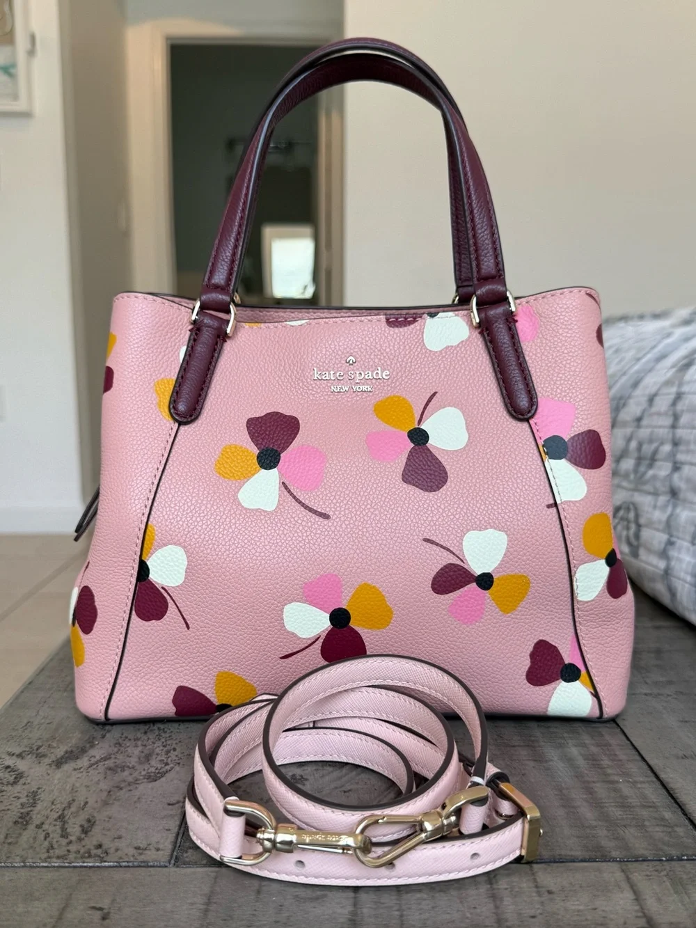 Kate Spade Jackson Dusk Buds Satchel crossbody MSRP $379